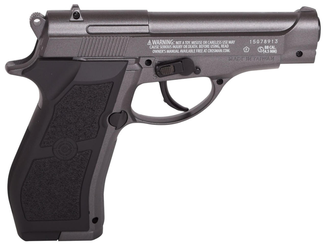 Crosman Full Metal CO2 Powered 0.177 Cal Airgun, Gray/Black